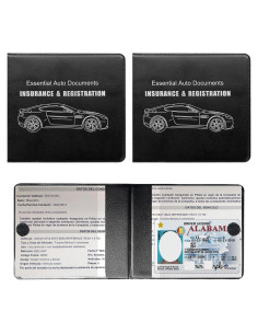 Soporte de Registro de Automóvil y Seguro Yourkar 2 PCS Negro