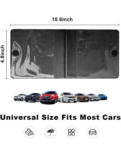 Soporte de Registro de Automóvil y Seguro Yourkar 2 PCS Negro 2