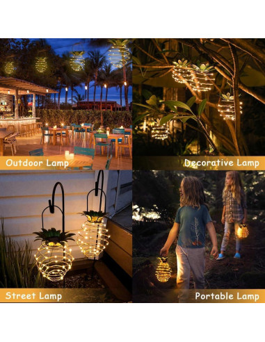 Paquete de 2 Luces Colgantes Solares JHPGEOE 60LED IP65