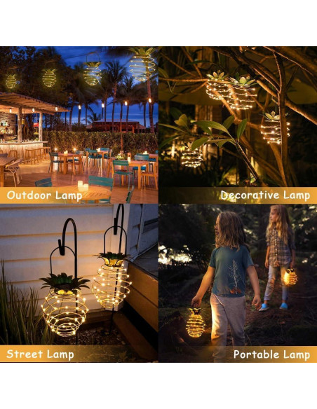 Paquete de 2 Luces Colgantes Solares JHPGEOE 60LED IP65