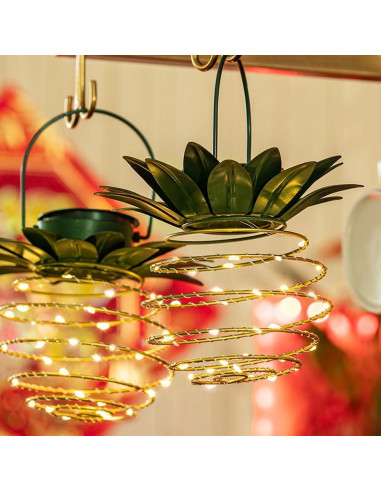 Paquete de 2 Luces Colgantes Solares JHPGEOE 60LED IP65