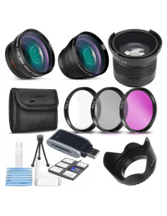 Kit de Lentes 49mm Gran Angular Telefoto Ojo de Pez para Panasonic