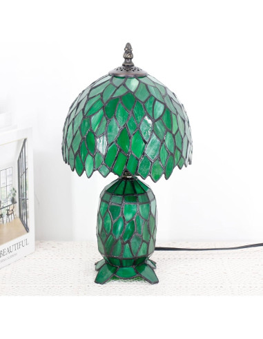 Lámpara de Mesa Tiffany Pequeña TCODTPOL Glicinia Verde 20x36cm