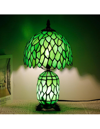 Lámpara de Mesa Tiffany Pequeña TCODTPOL Glicinia Verde 20x36cm