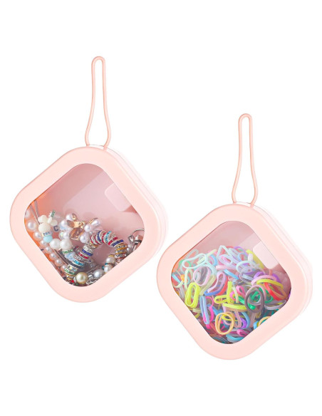 Organizador de Gomas de Pelo Prudiut 2pcs Rosa Compacto Organizador de Gomas de Pelo Prudiut 2pcs Rosa Compacto