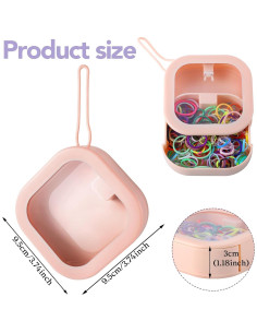 Organizador de Gomas de Pelo Prudiut 2pcs Rosa Compacto 2