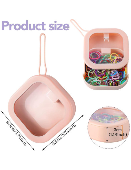 Organizador de Gomas de Pelo Prudiut 2pcs Rosa Compacto Organizador de Gomas de Pelo Prudiut 2pcs Rosa Compacto