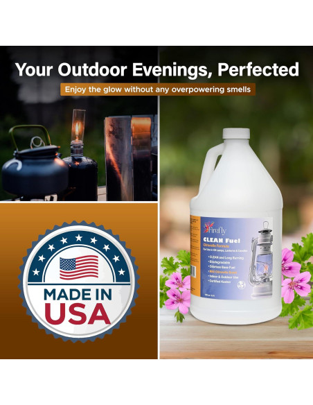 Aceite de Lámpara Firefly Citronella 3.785L - Sin Humo, Kosher