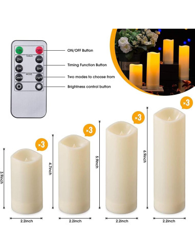 Velas LED Sin Llama CAKETYCG con Control Remoto - Paquete de 12