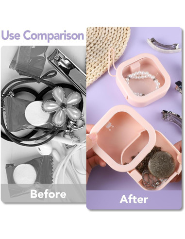 Organizador de Gomas de Pelo Prudiut 2pcs Rosa Compacto