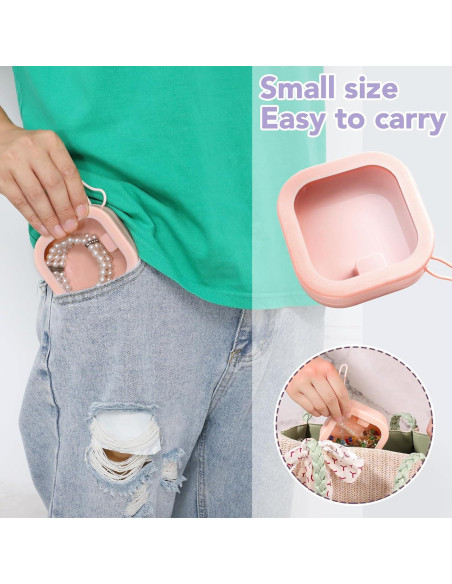 Organizador de Gomas de Pelo Prudiut 2pcs Rosa Compacto Organizador de Gomas de Pelo Prudiut 2pcs Rosa Compacto