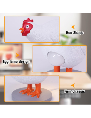 Lámpara de Noche 3D Ammonite Huevo Pollo LED 20.5cm