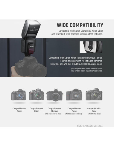 Flash Speedlite NEEWER TT560 para Canon Nikon Sony DSLR