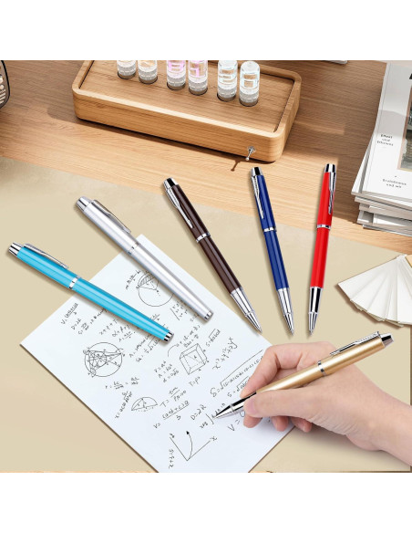 Bolígrafo de Metal de Lujo YONCOUX - Set de 12 Colores Punta Fina