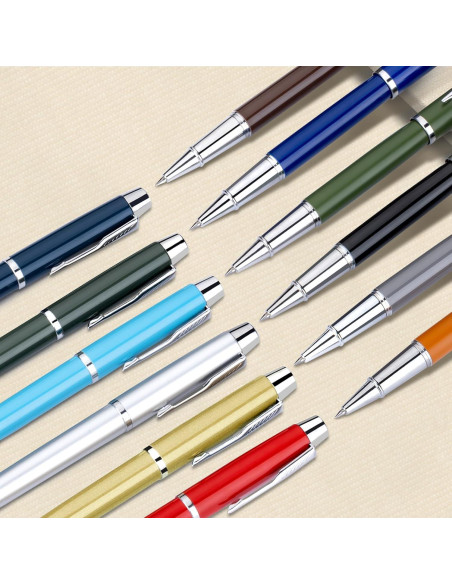 Bolígrafo de Metal de Lujo YONCOUX - Set de 12 Colores Punta Fina