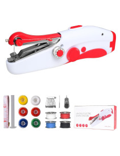 Mini Máquina de Coser Portátil MUOCOBU Roja para Principiantes