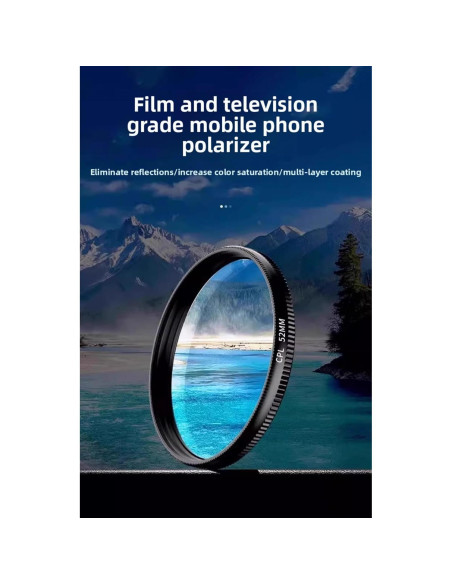 Filtro CPL 52 mm para Cámara de Teléfono YANGHYU - Polarizador