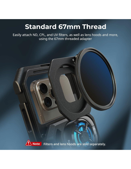 Adaptador de Filtro 67mm SMALLRIG con Capuchones para Smartphone