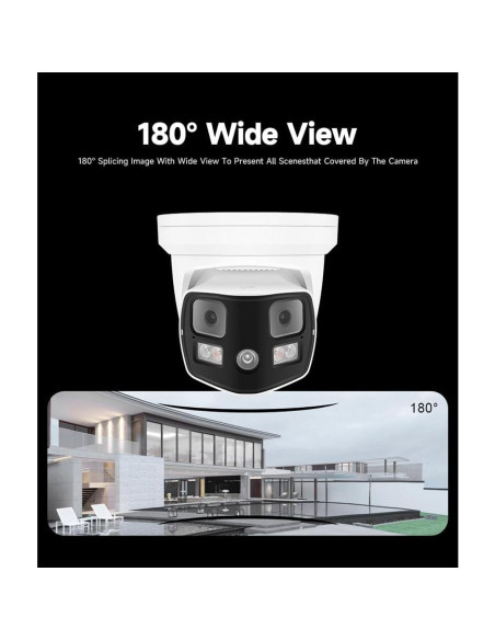 Cámara de Seguridad IP PoE 8MP 4K Panorámica 180 AI