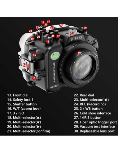 Carcasa Submarina Seafrogs para Sony FX3 FX30 40m Impermeable