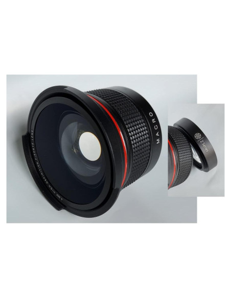 Lente Ojo de Pez Ultra Ancho Pro HD para Panasonic Lumix S9 62mm