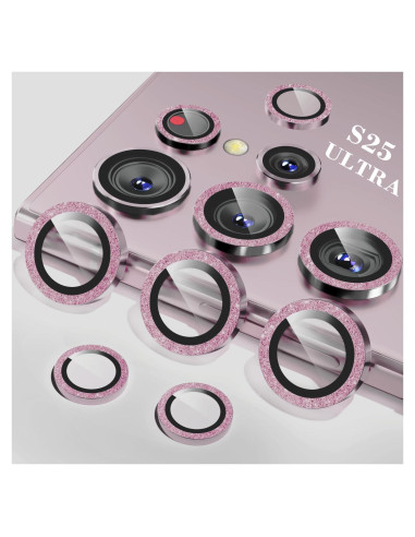 Protector de Lente de Cámara SAE&SVNG para Samsung Galaxy S25 Ultra - Vidrio Templado Rosa Brillante