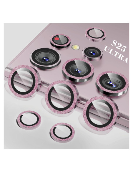 Protector de Lente de Cámara SAE&SVNG para Samsung Galaxy S25 Ultra - Vidrio Templado Rosa Brillante