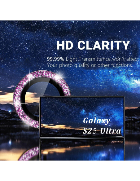 Protector de Lente de Cámara SAE&SVNG para Samsung Galaxy S25 Ultra - Vidrio Templado Rosa Brillante