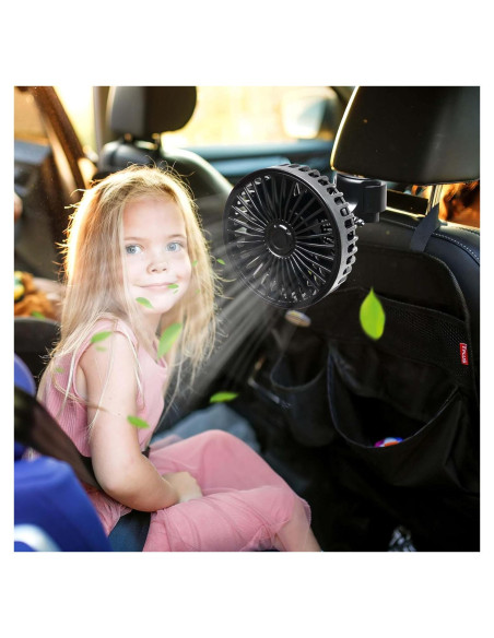 Ventilador de Auto HUENLYEL para Bebé Ajustable USB 3 Velocidades