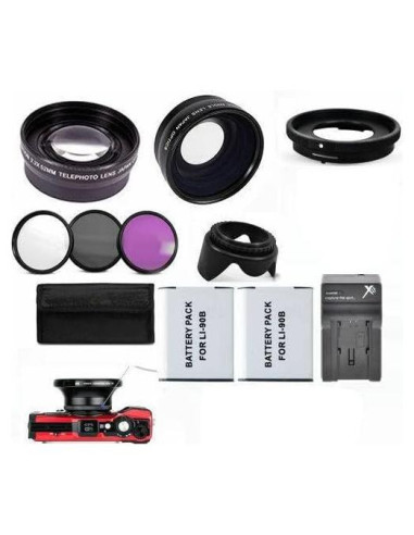 Lente Ojo de Pez 0.43X + Macro + Cargador + 2 Baterías Olympus TG5