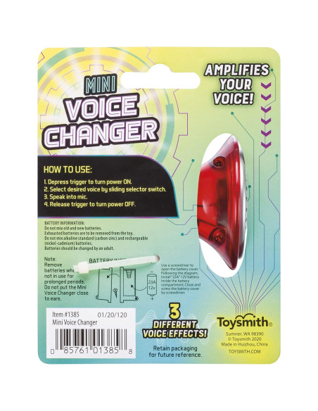 Cambiador de Voz Mini Toysmith - 3 Efectos, Batería Incluida
