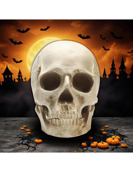 Calavera Humana de Resina SOACH 1:1 para Decoración Halloween