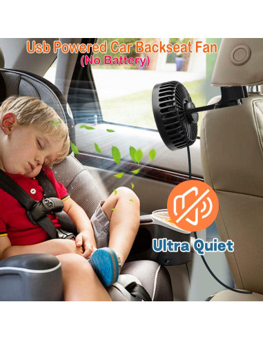 Ventilador de Auto HUENLYEL para Bebé Ajustable USB 3 Velocidades