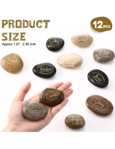 12 Piedras Inspiradoras Cristianas Grabadas - Regalos Religiosos 2