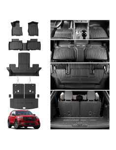 Alfombrillas HOUCLEMIC para Ford Explorer 2020-2025 TPE 6 asientos