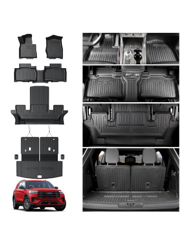 Alfombrillas HOUCLEMIC para Ford Explorer 2020-2025 TPE 6 asientos