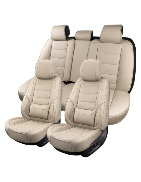 Cubiertas de Asientos de Coche Hoozoom HZ-01 Beige Juego Completo