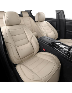Cubiertas de Asientos de Coche Hoozoom HZ-01 Beige Juego Completo 2