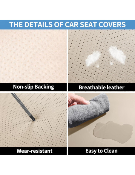 Cubiertas de Asientos de Coche Hoozoom HZ-01 Beige Juego Completo