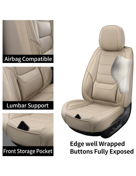 Cubiertas de Asientos de Coche Hoozoom HZ-01 Beige Juego Completo