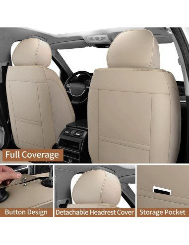 Cubiertas de Asientos de Coche Hoozoom HZ-01 Beige Juego Completo
