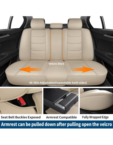 Cubiertas de Asientos de Coche Hoozoom HZ-01 Beige Juego Completo