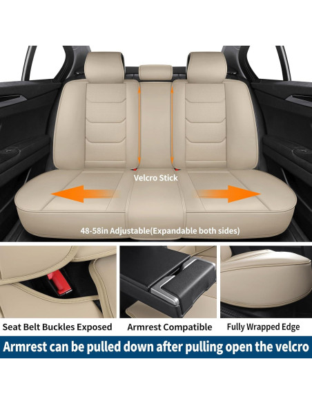 Cubiertas de Asientos de Coche Hoozoom HZ-01 Beige Juego Completo