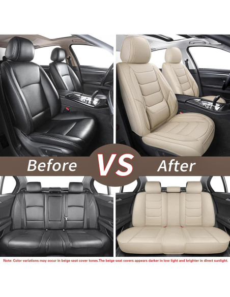 Cubiertas de Asientos de Coche Hoozoom HZ-01 Beige Juego Completo