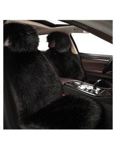 Cubierta de Asiento de Piel de Oveja Big Ant - Ajuste Universal, Negro