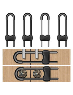 Cerraduras de Seguridad para Gabinetes LLOOC - Paquete de 4, Negro