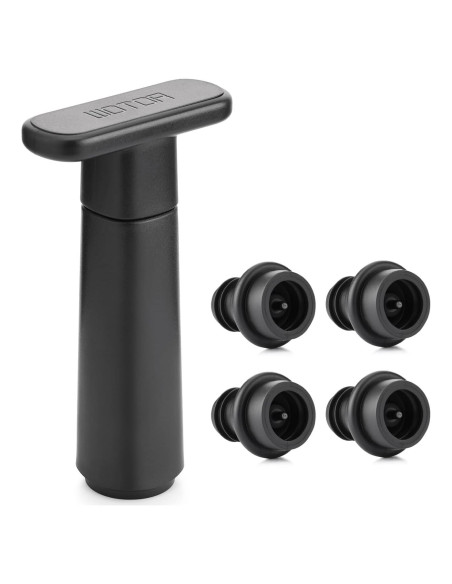 Bomba de Vacío para Vino WOTOR con 4 Tapones Reutilizables
