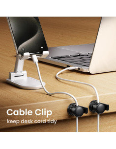 Clip Organizador de Cables LOTUNY, Paquete de 8, Negro 2
