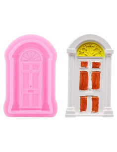 Juego de 2 Moldes de Silicona AUNMAS para Pasteles Rosa 14x9cm