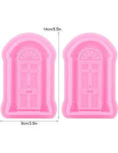 Juego de 2 Moldes de Silicona AUNMAS para Pasteles Rosa 14x9cm 2
